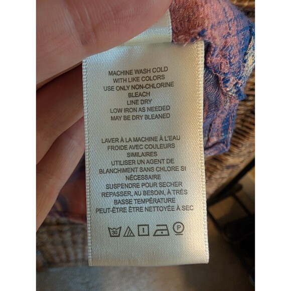 BDG Plaid Keanu Button Up Flannel Shirt Women's Medium Pink Blue Oversized Boho - Picture 6 of 7